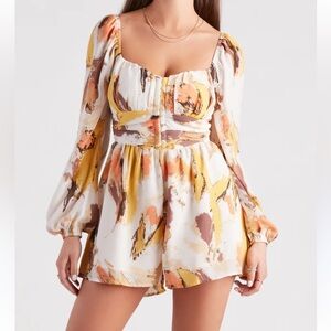 Abstract printed romper by privy L